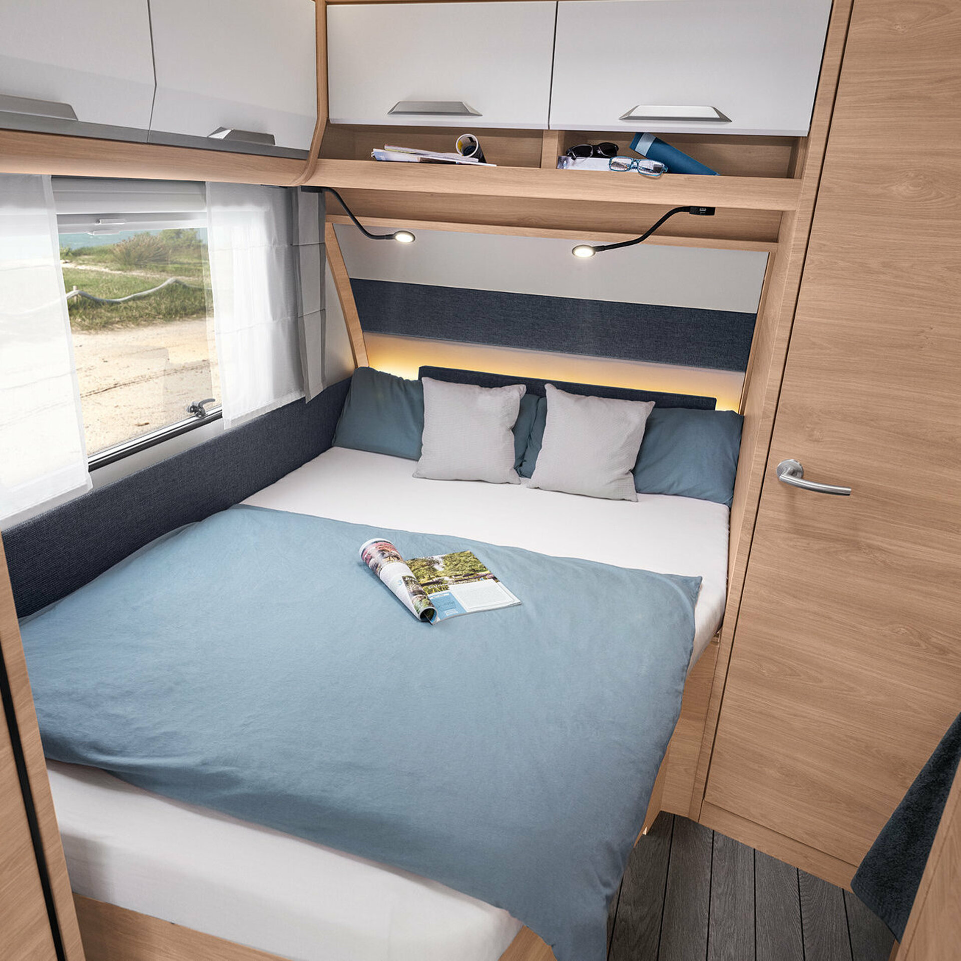 Wohnwagen Knaus Suedwind 60 Years 2025 Doppelbett innen